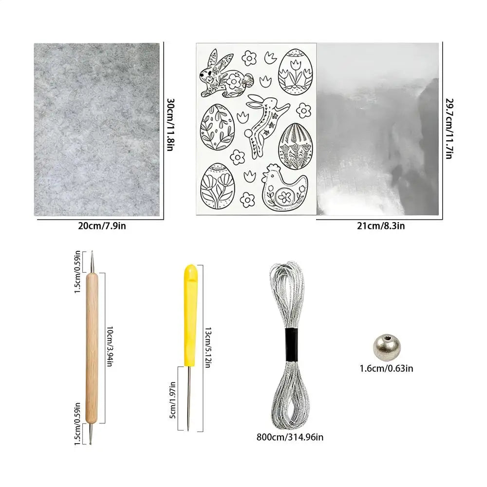 Easter Aluminum Foil Embossing Kit – Art Set for All Ages Foil Embossing Kit Peaceful Pleasures Health and Wellness Silver China Mainland
