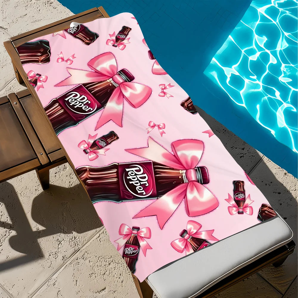 Dr Pepper Quick-Dry Beach Towel | Soft Microfiber Pool Towel Quick-Dry Beach Towel Peaceful Pleasures Health and Wellness