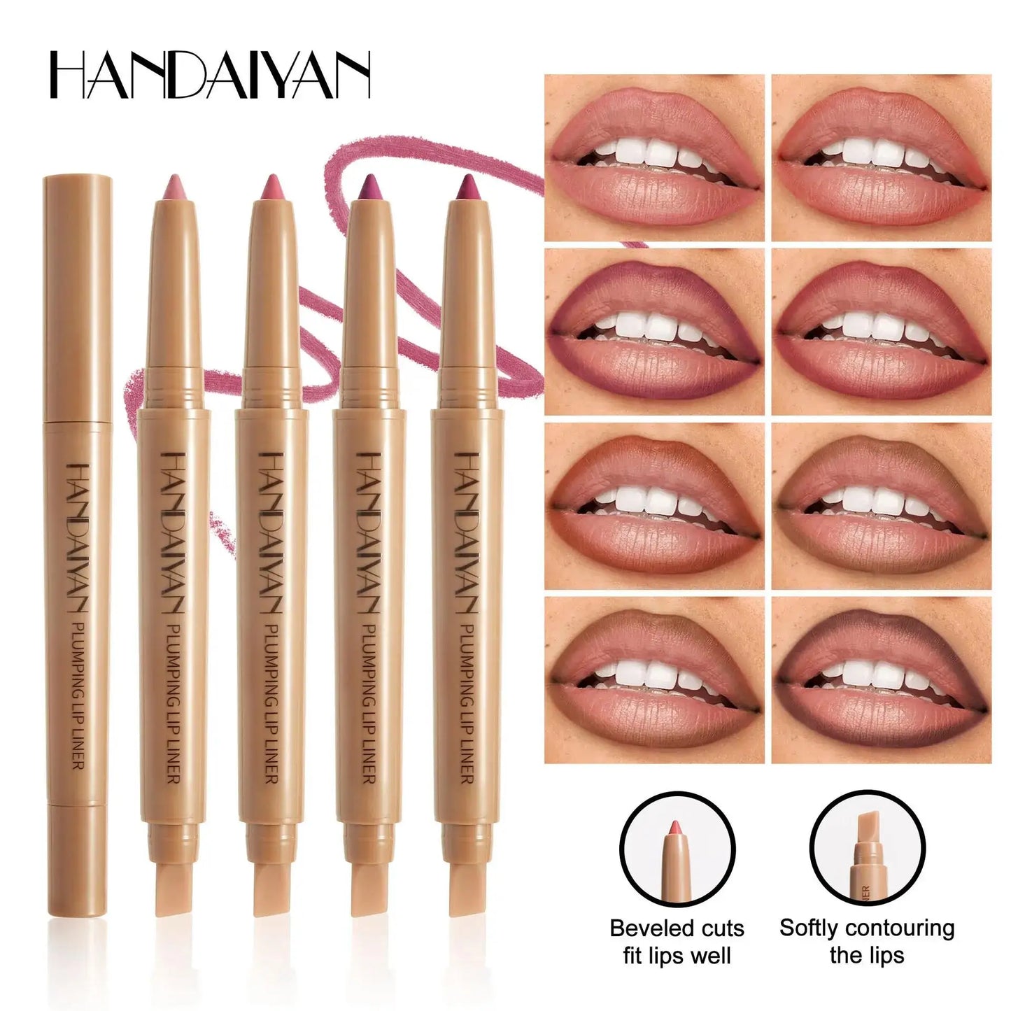 HANDAIYAN Dual-Ended Waterproof Matte Lip Liner & Smudge Brush
