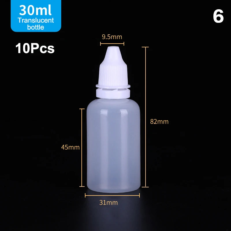 10-Pack Refillable Empty Eye Drop Squeeze Bottles 5–30ml