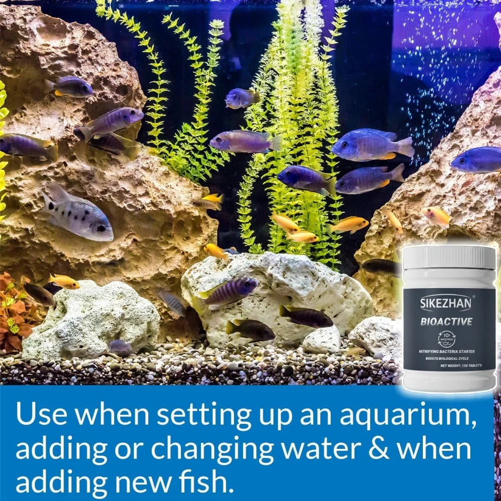 SIKEZHAN Aquarium Water Treatment Tablets Algae Remover Methylene Blue Nitrifying Bacteria Fish Tank Clarifier Conditioner Set Peaceful Pleasures Health and Wellness