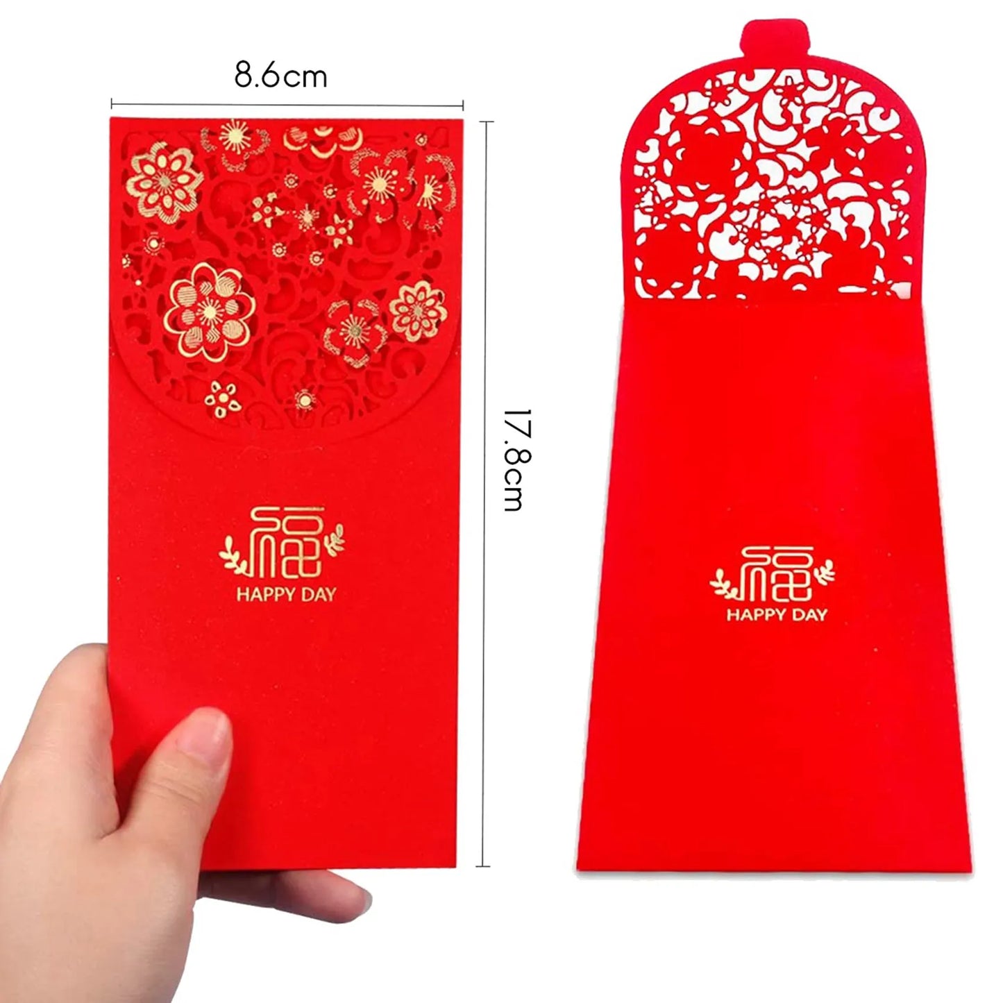 A36T-20PCS Chinese New Year Red Envelopes Lucky Money Envelopes Spring Festival Red Packet For New Year Wedding (7X3.4 Inch) Peaceful Pleasures Health and Wellness Red