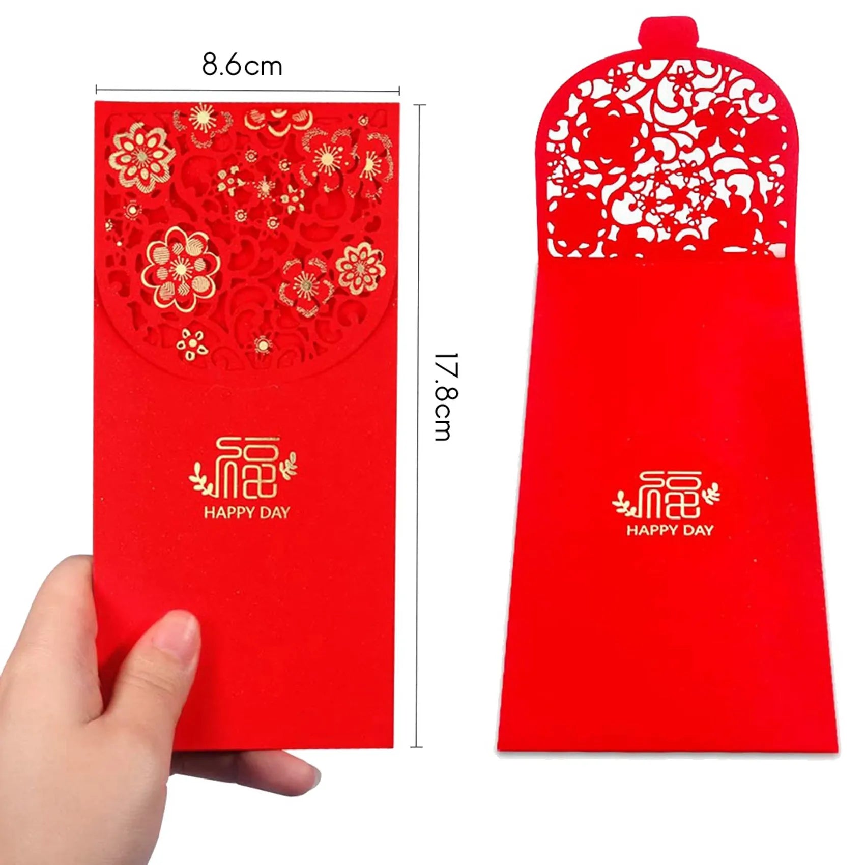 A36T-20PCS Chinese New Year Red Envelopes Lucky Money Envelopes Spring Festival Red Packet For New Year Wedding (7X3.4 Inch) Peaceful Pleasures Health and Wellness Red