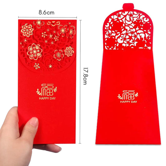 A36T-20PCS Chinese New Year Red Envelopes Lucky Money Envelopes Spring Festival Red Packet For New Year Wedding (7X3.4 Inch) Peaceful Pleasures Health and Wellness Red