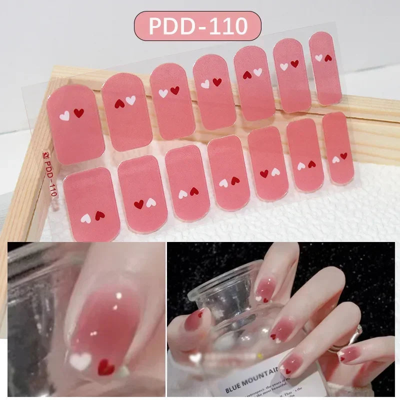 Glitter Full Cover Nail Stickers | Self-Adhesive Nail Wraps