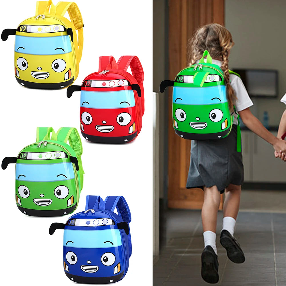 3D Cartoon Bus Toddler Backpack for Kids Peaceful Pleasures Health and Wellness