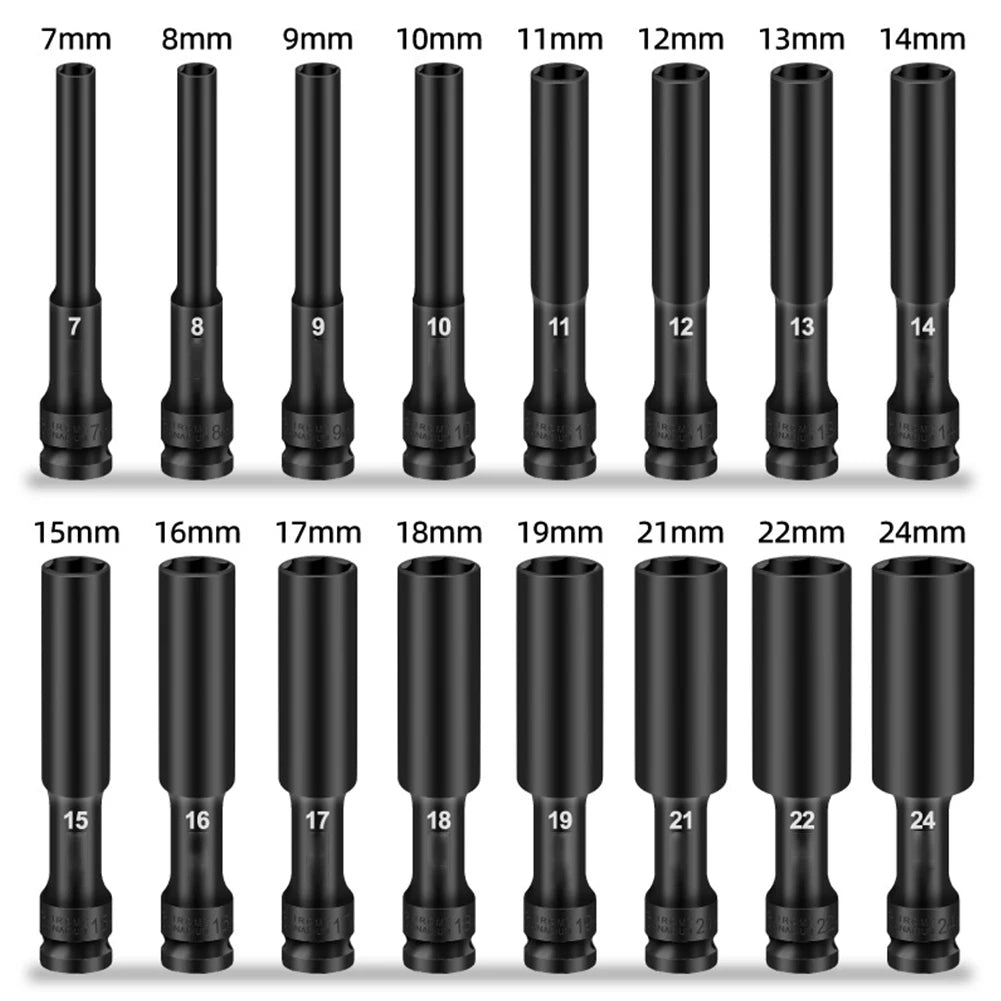 1 Drive Deep Impact Hex Socket Extra Bolt Nut Driver Bit 8- Spanner