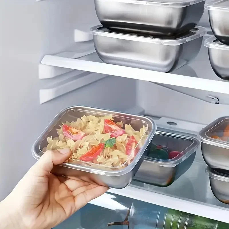 5pcs Stainless Steel Food Storage Stackable Meal Prep Boxes for Kitchen Fridge Lunch Ideal for Meal Prep Travel Kitchen Storage Peaceful Pleasures Health and Wellness