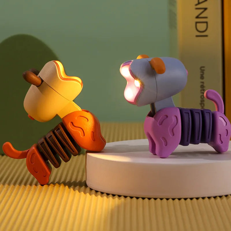 LED Mini Folding Animal Night Light – Dog & Deer Desk Lamp