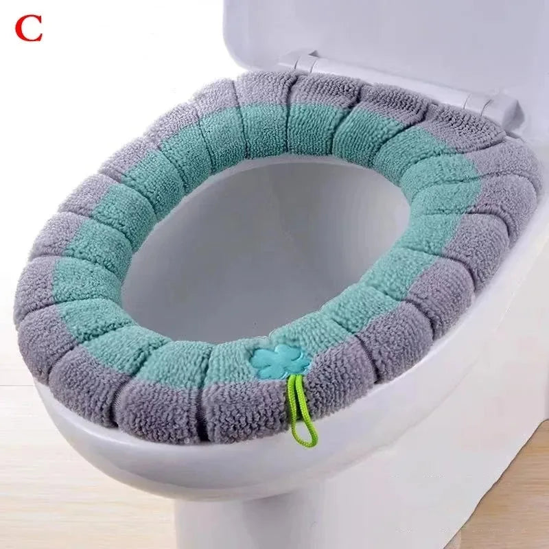 Toilet Seat Cushion Thick Seat Cover Seasonal Universal Household Toilet Seat Toilet Seat Gasket Knitted Toilet Seat Cushion New Peaceful Pleasures Health and Wellness green 1pcs