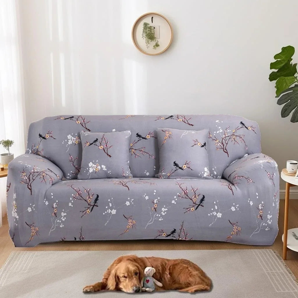 Printed Slipcover Stretch Sofa Cover with Pillowcase Couch Cover Furniture Protector For Bedroom Office Living Room Home Decor Peaceful Pleasures Health and Wellness A 3-seater 190-230cm