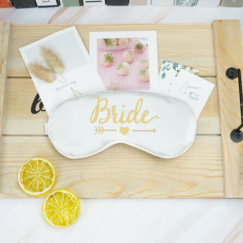 Team Bride Tribe Sleep Mask | Bachelorette Bridesmaid Gift Bridal Party Favor Peaceful Pleasures Health and Wellness bride sleep mask