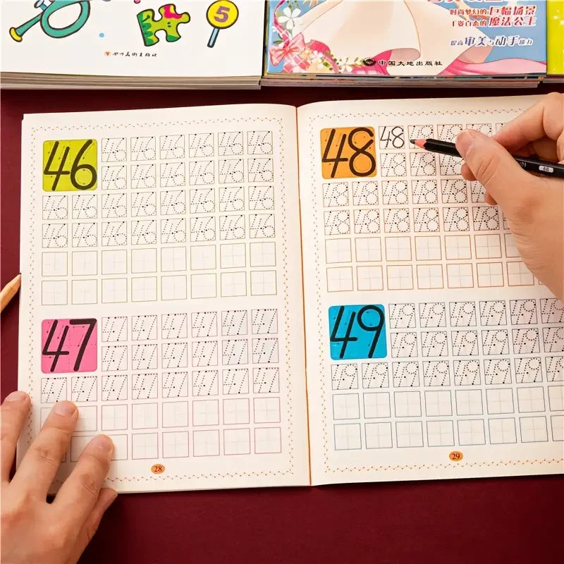 Workbook Tracing Numbers 0-100 Handwriting Textbook Learning Math