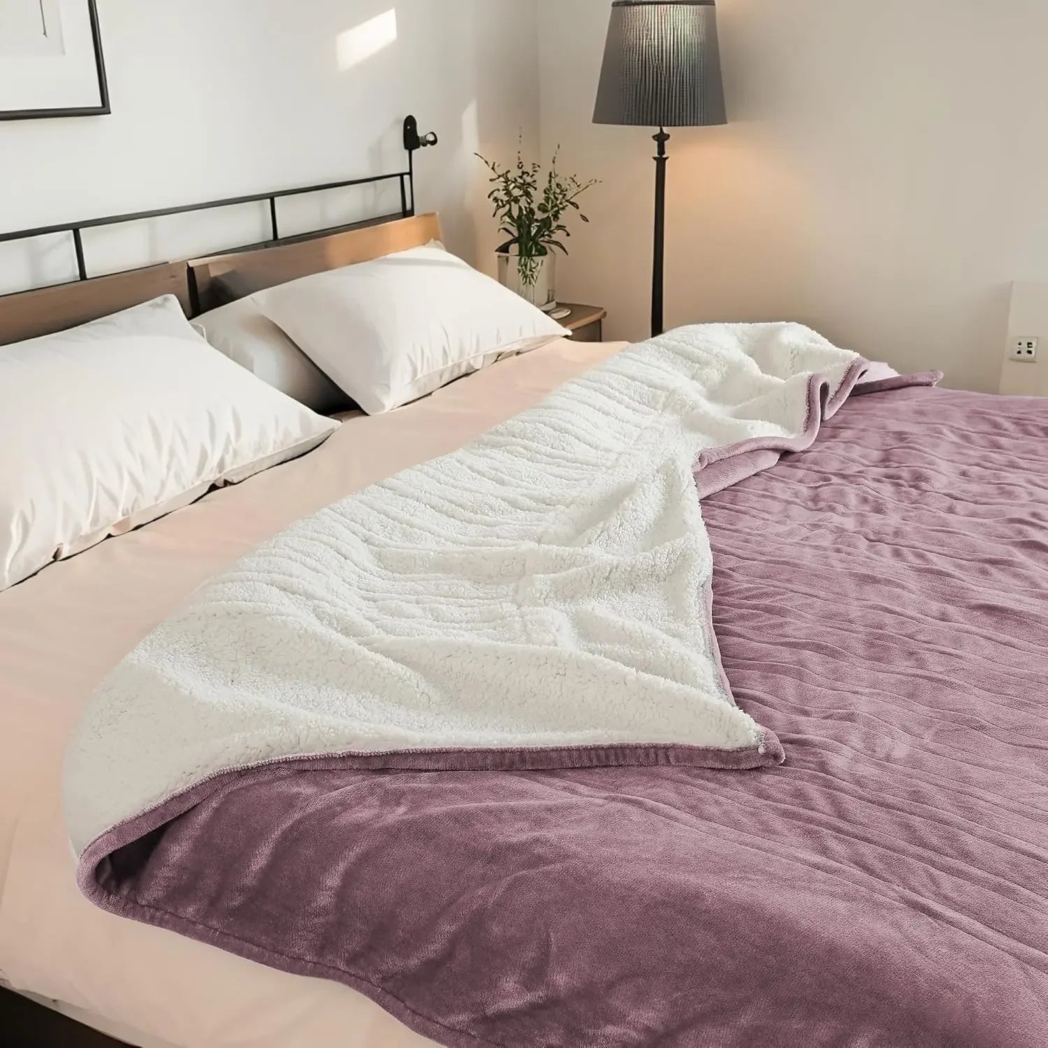 Twin Size Electric Heated Blanket with Dual-Sided Fabric, 4 Heat Settings, Auto Shut-Off Peaceful Pleasures Health and Wellness