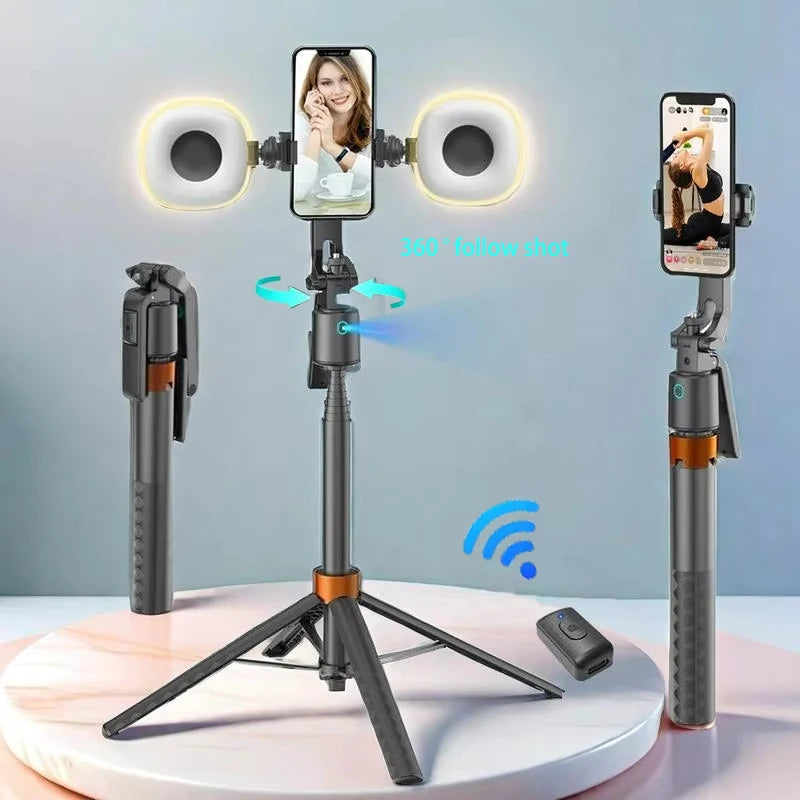 360° AI Face Tracking Selfie Stick Tripod with Fill Lights Peaceful Pleasures Health and Wellness