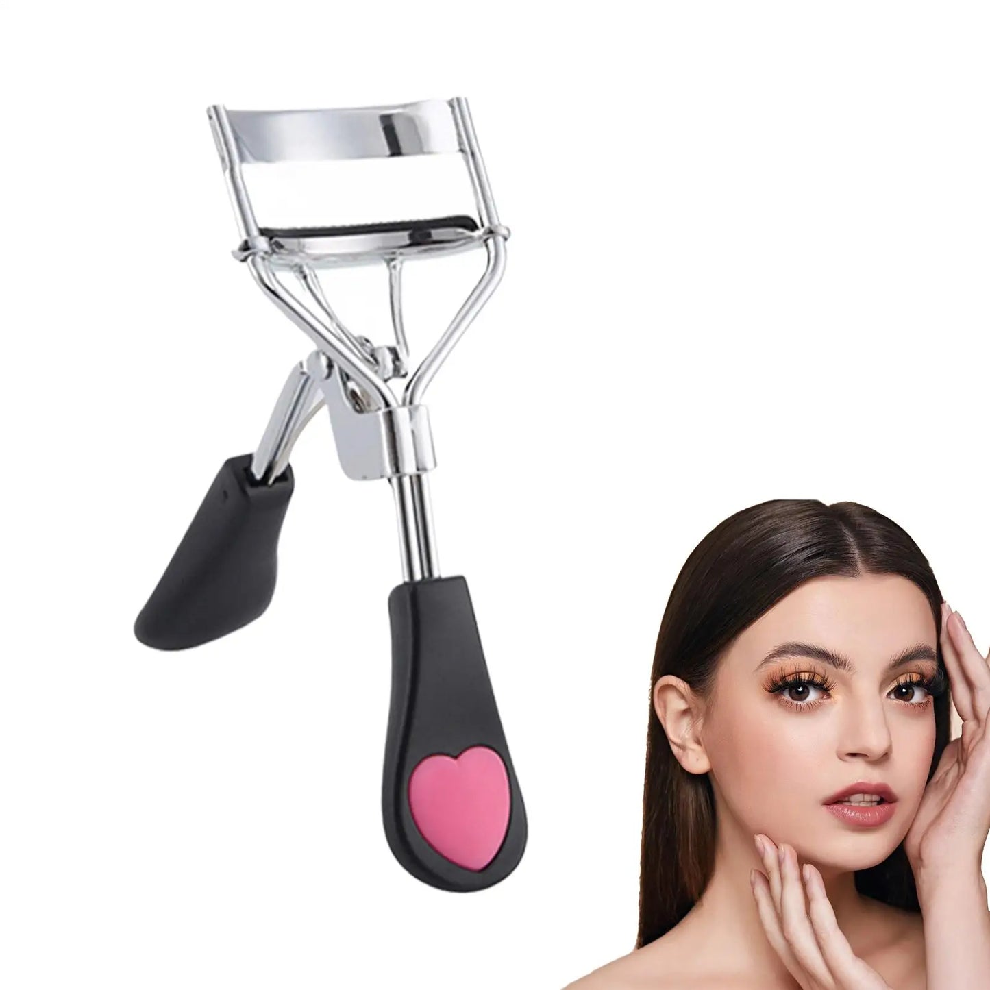 Heart Shape Handle Eyelash Curler with Replacement Pads