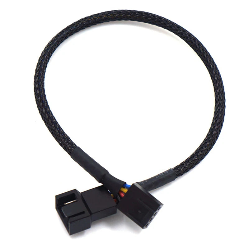 New 4 Pin Pwm Fan Cable 1 To 4/3/2/1 Ways Splitter Black Sleeved 27cm Extension Cable Connector Pwm Extension Cables Peaceful Pleasures Health and Wellness 1 in 1