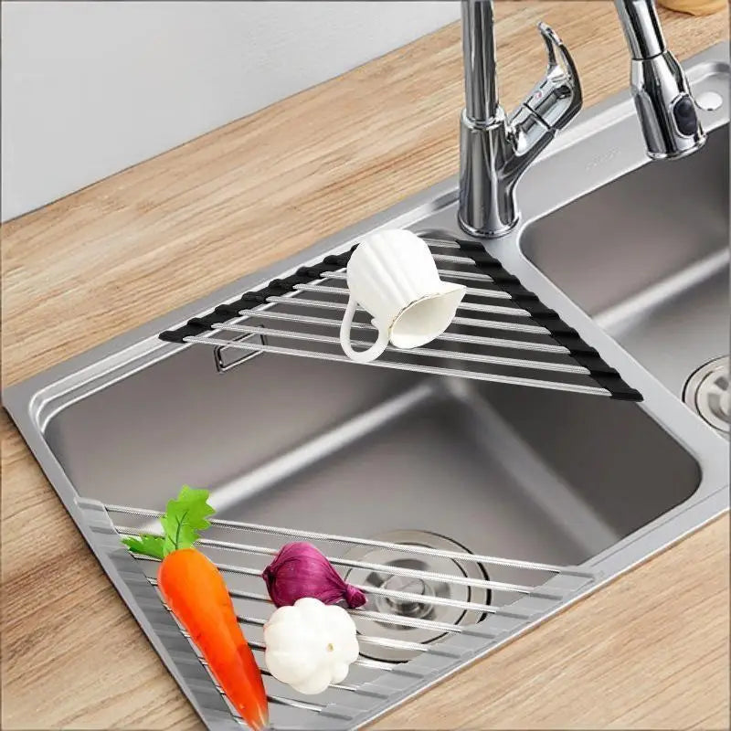 Foldable Triangle Dish Drying Rack – Corner Sink Organizer