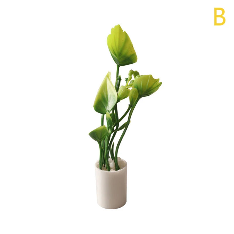 1:6 Dollhouse Miniature Potted Plant Bonsai Decor Accessory
