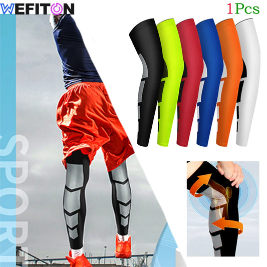 1Pcs Long Compression Leg Sleeves for Women Men,Comfortable & Non-Slip UV Protection Leg Knee Braces Supports for Sports Cycling Peaceful Pleasures Health and Wellness