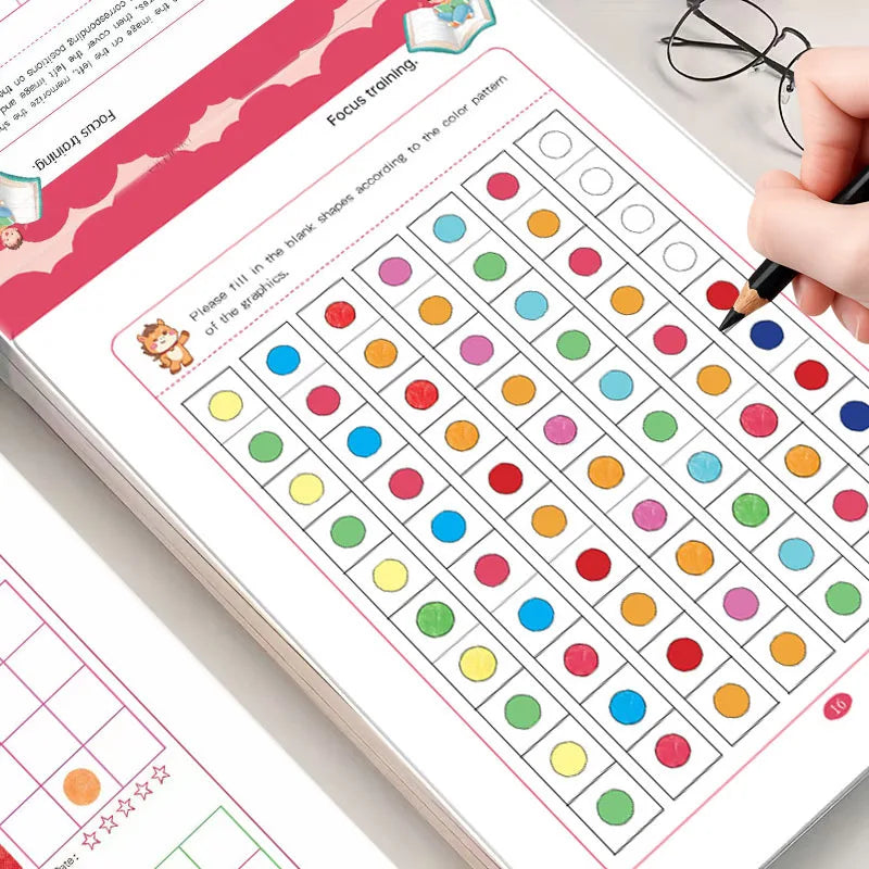 Mixed Puzzle Games Workbook 32 Pages Kids Visual Attention Training
