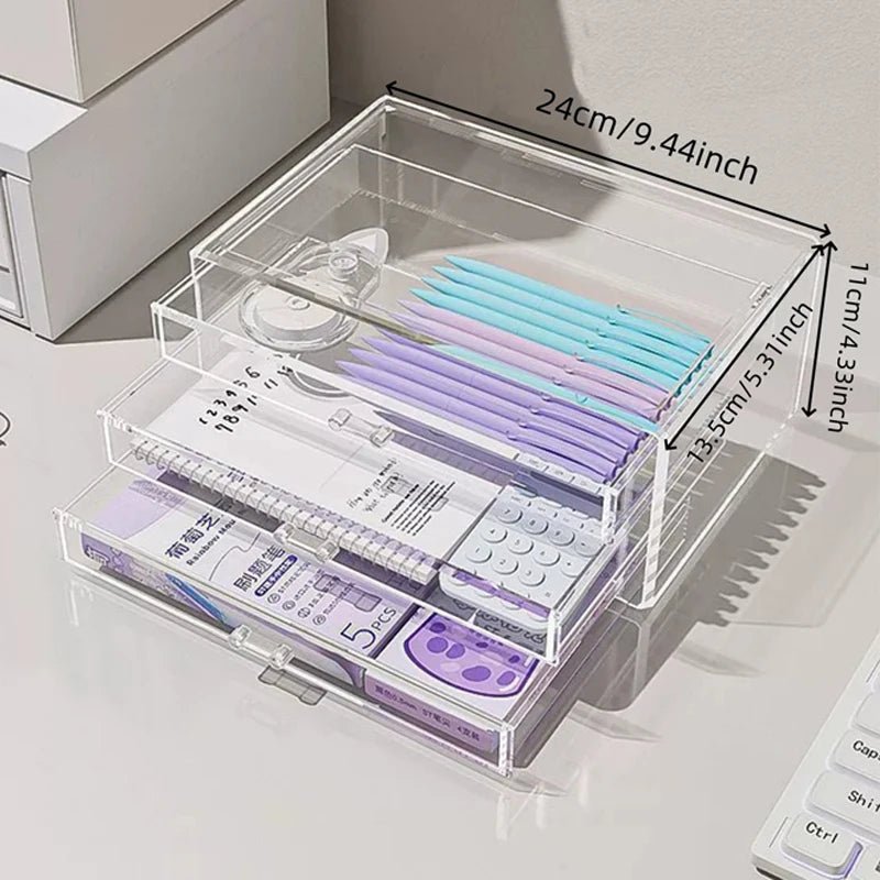 Clear Acrylic Multi-Drawer Organizer – Desk & Countertop