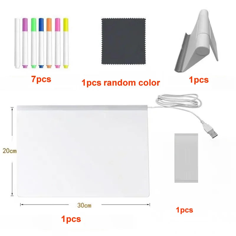 Rewritable DIY Children's Glowing Drawing Board Message Lamp 7