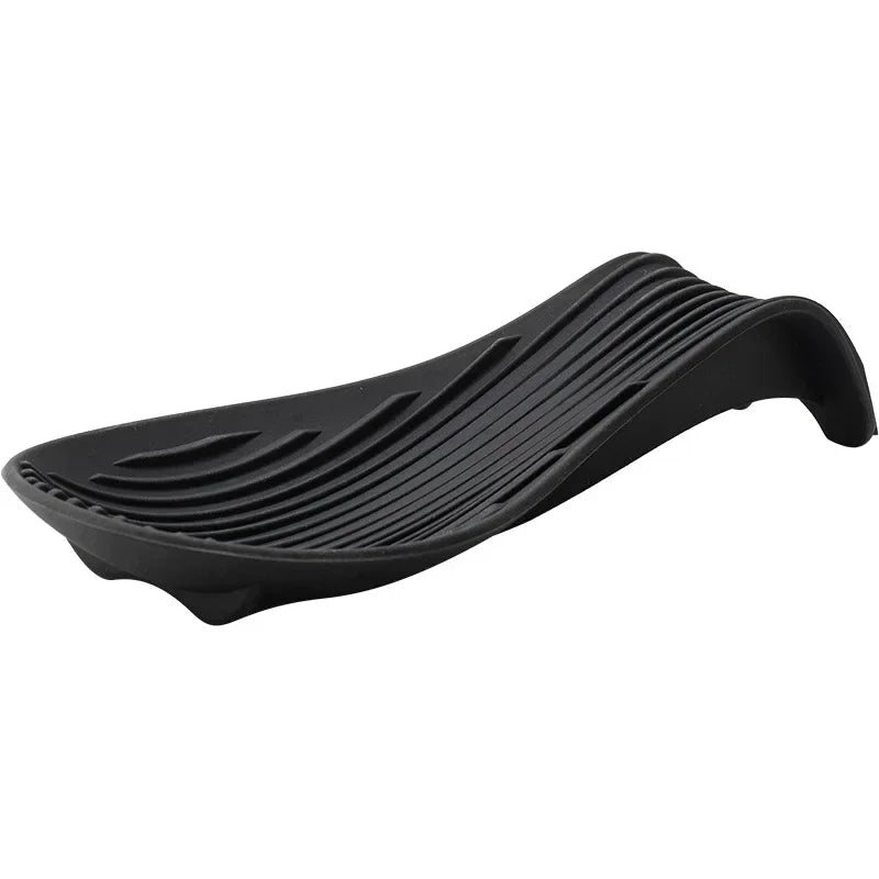 1/3Pcs Silicone Insulated Spoon Holder Heat Resistant Placemat Spoon Holder Cutlery Shelving Kitchen Tools Placemat Peaceful Pleasures Health and Wellness black