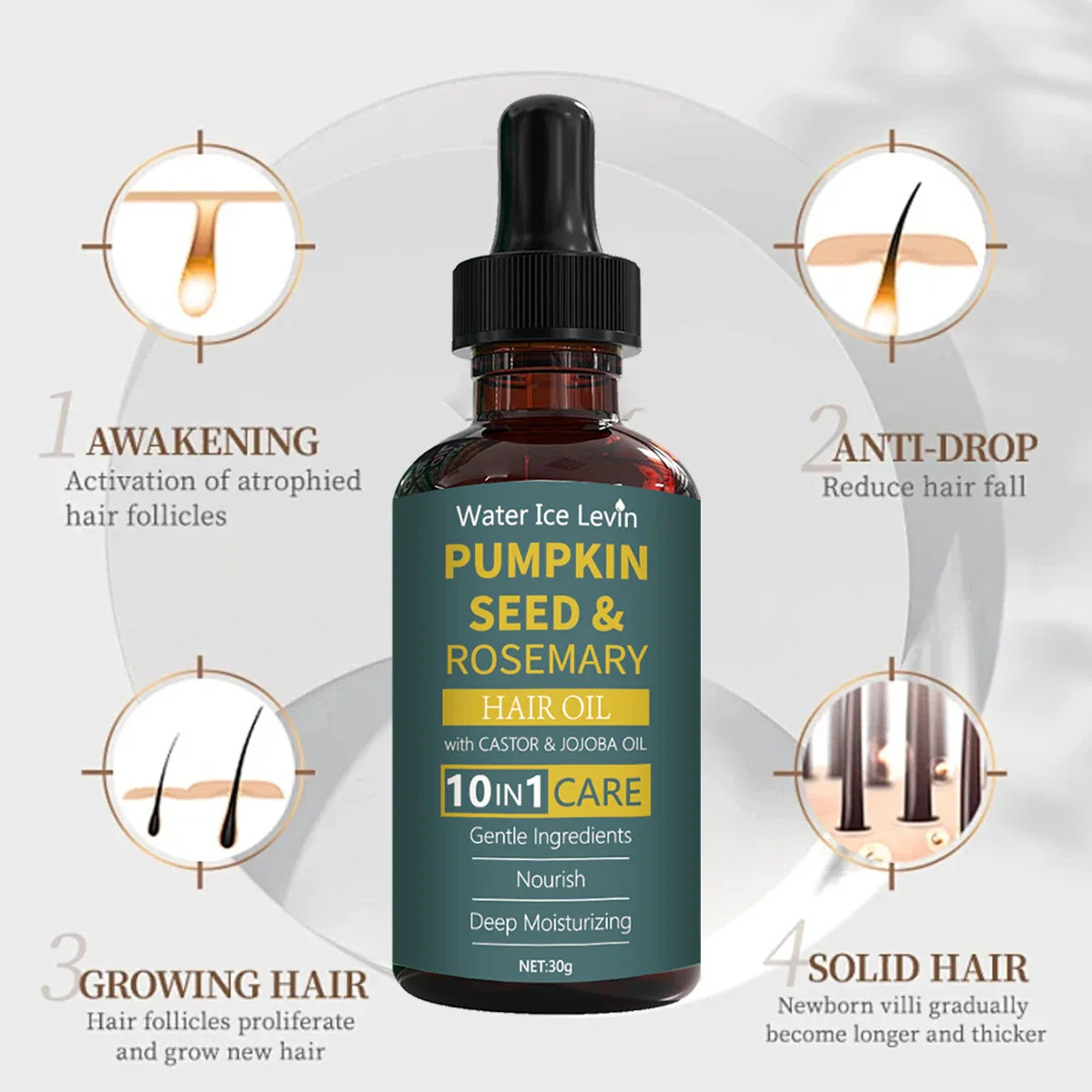 Pumpkin Seed & Rosemary Hair Oil – 10-in-1 Nourishing Blend
