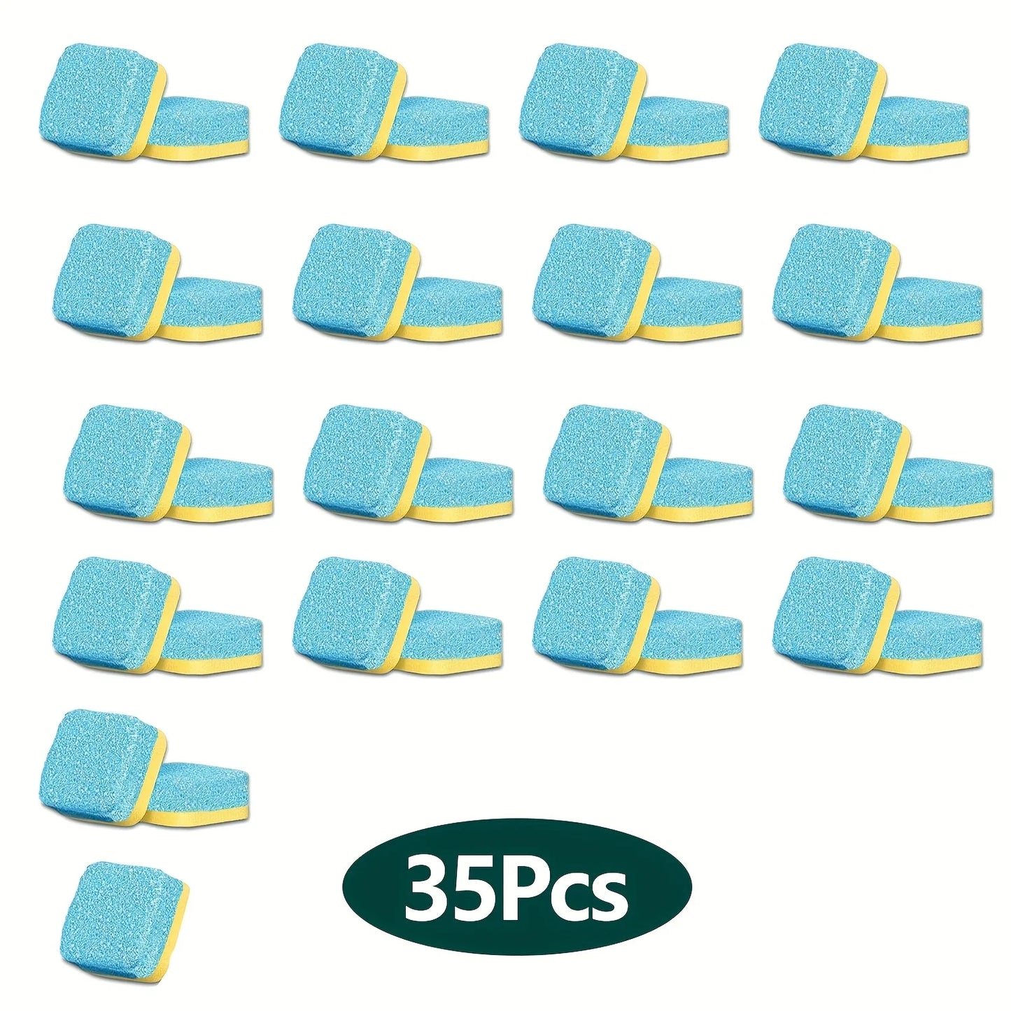 Washing Machine Cleaner Tablets 5/25/35 Count, Lemon Scent, Deep Cleaning, Dirt Remover, Clean Laundry Washer Drum and Tub Peaceful Pleasures Health and Wellness Yellow Blue 35Pcs