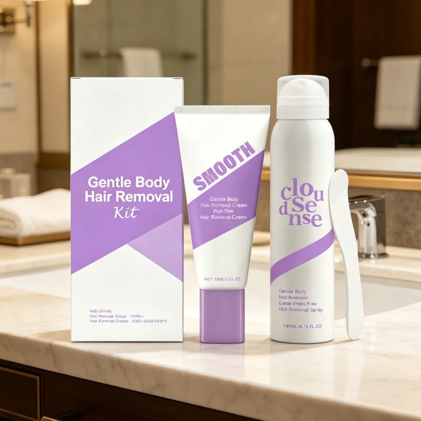 Gentle Body Hair Removal Cream Kit – Moisturizing & Soothing