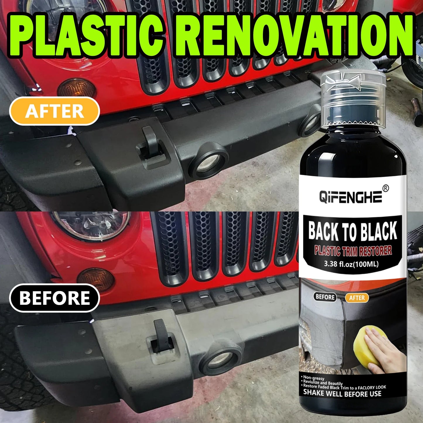 Black Trim Restorer – Waterproof Dye-Infused Car Plastic Restorer