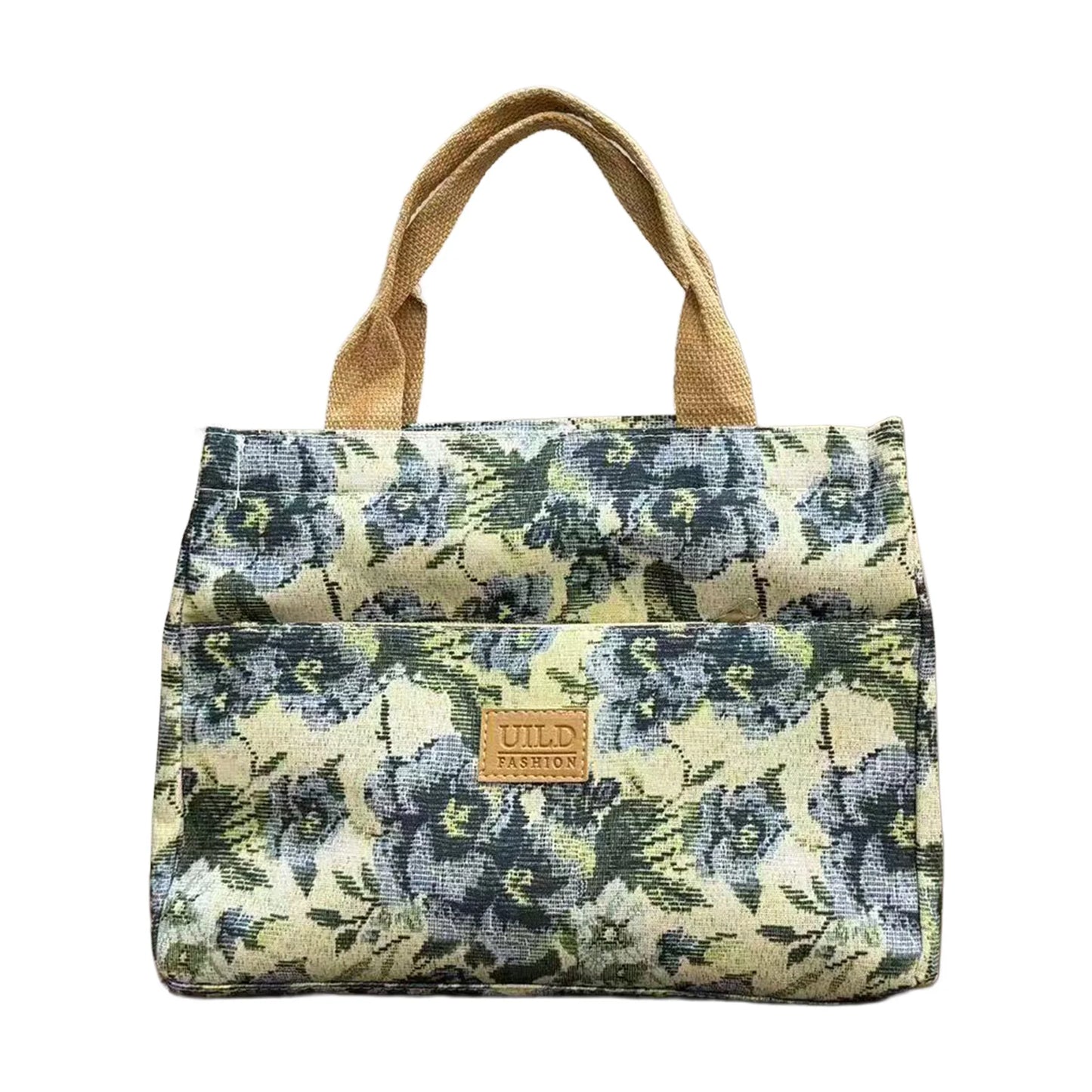 Large Capacity Shoulder Bag Tote Bag for Women Casual Handbag Shopping Bag Commuting Work Purse Peaceful Pleasures Health and Wellness Green Flowers