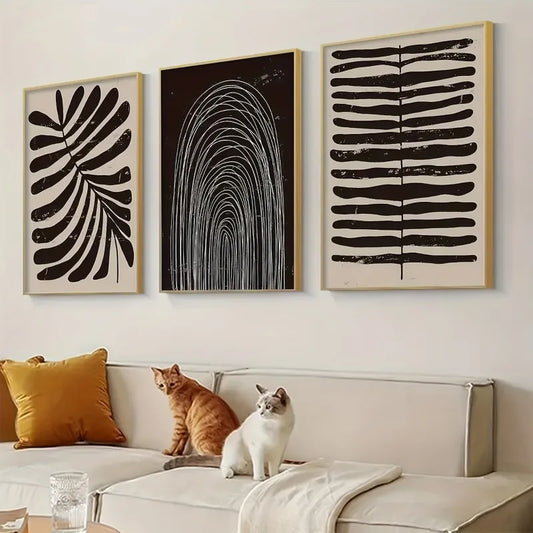 3-Piece Bohemian Abstract Canvas Wall Art Set – Unframed Prints Canvas Wall Art Set Peaceful Pleasures Health and Wellness