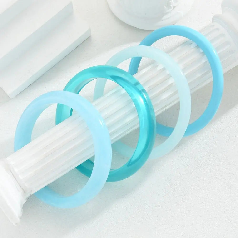 4Pcs Acrylic Stackable Bangle Set – Geometric Resin Bracelets Stackable Bangle Set Peaceful Pleasures Health and Wellness