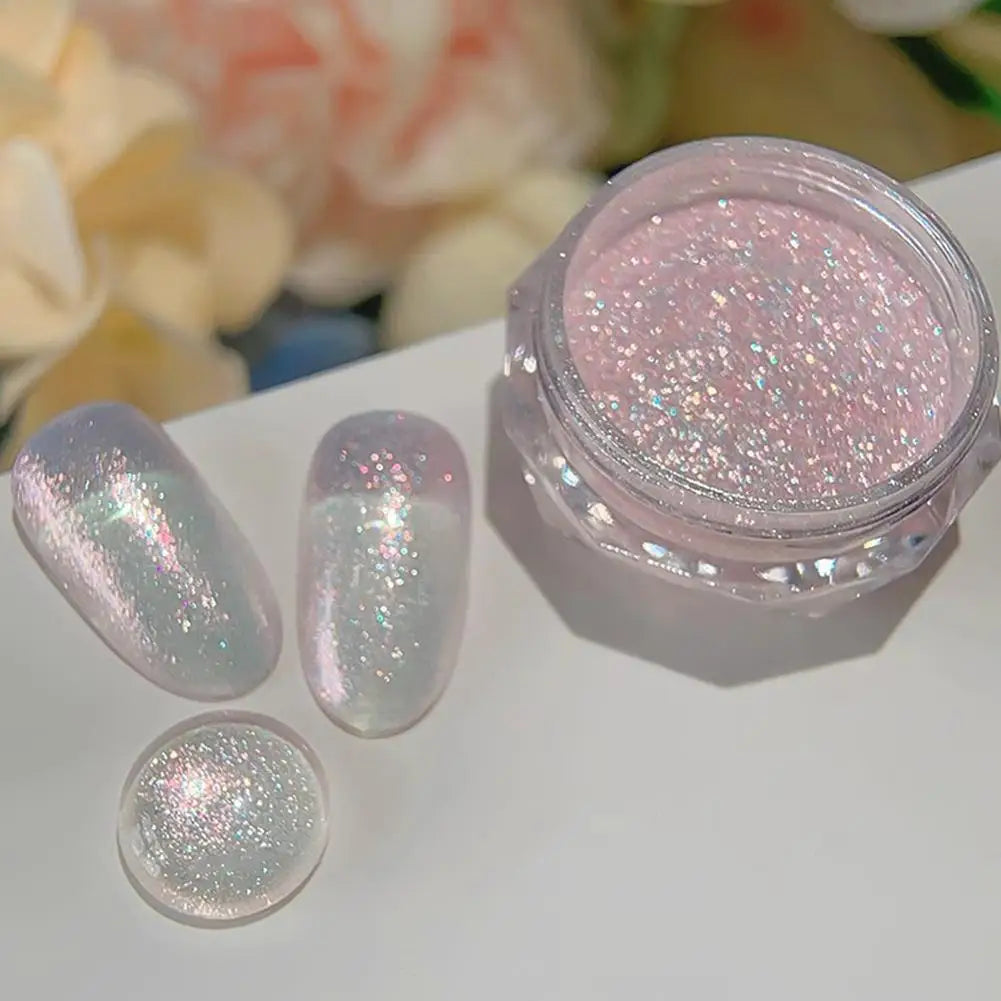Pearl Effect Nail Powders Mirror Aurora Chrome Mermaid Nails Art Powder Rainbow AB Magic Mirror Pearl Shell Powder Supplies Peaceful Pleasures Health and Wellness