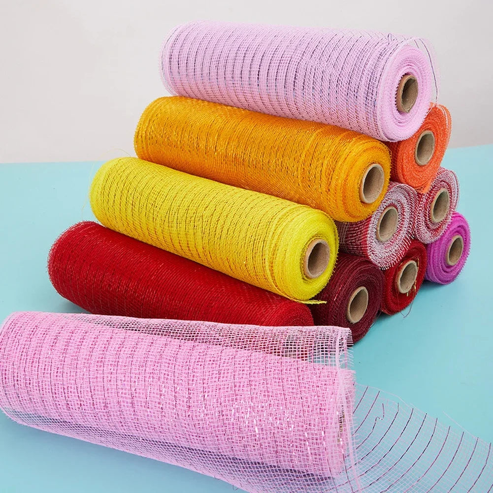 10 Yard PP Mesh Ribbon Roll Christmas Garland Material Holiday