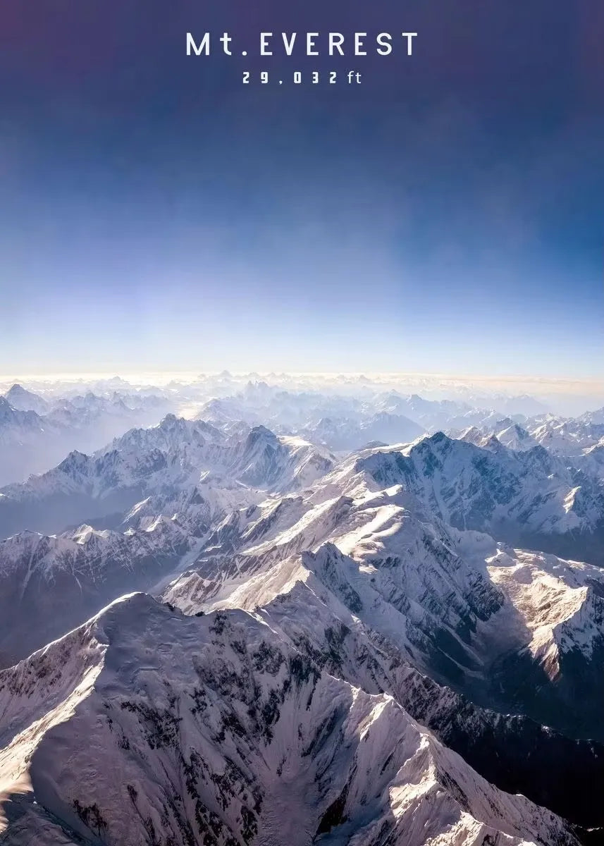 Mount Everest Panoramic Canvas Wall Art | Mountain Print