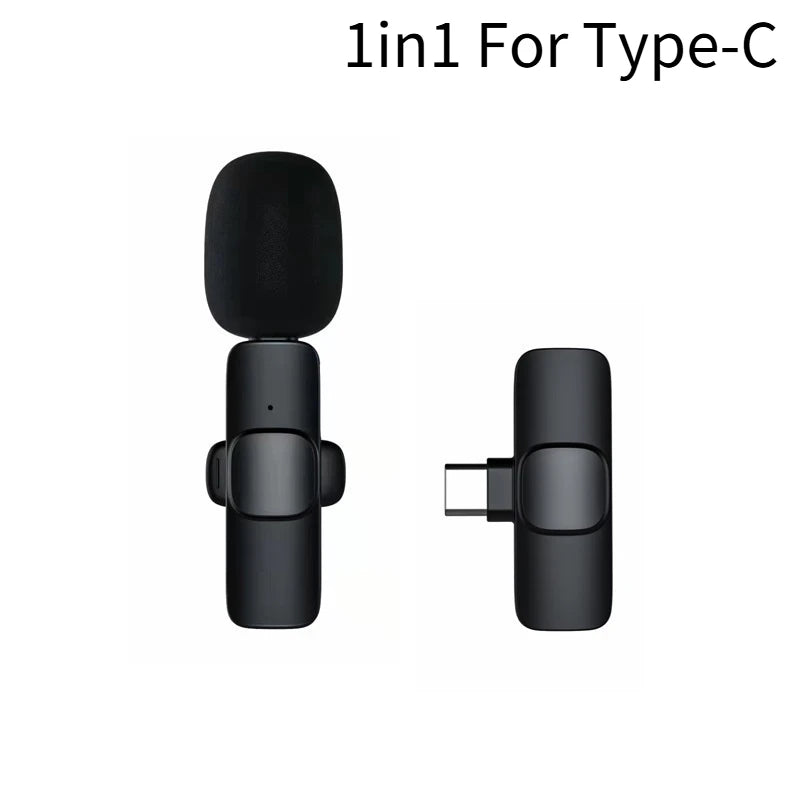 Wireless Lavalier Microphone Audio Video Recording Mini Mic for Type-C Smartphones Vlogging Facebook Videos Audio Recording Peaceful Pleasures Health and Wellness 1-in-1 Type C