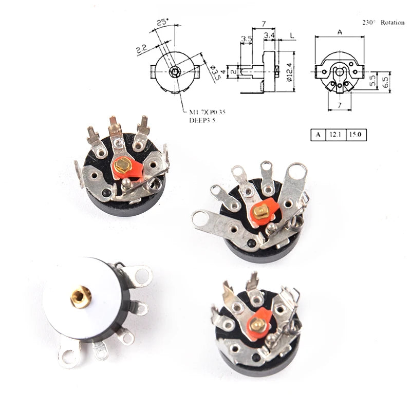 10Pcs/set Straight Angle Radio Potentiometer RV12MM B103 B10K B503 B50K Power Amplifier Volume Potentiometer With Switch Peaceful Pleasures Health and Wellness
