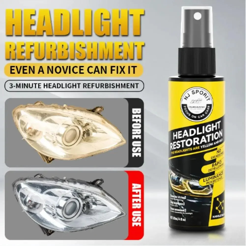 Headlight Repair Spray for Car Refurbishment Anti-Oxidation Coating Car Lamp Polishing Agent Scratch Restoration Dirt Clean Peaceful Pleasures Health and Wellness