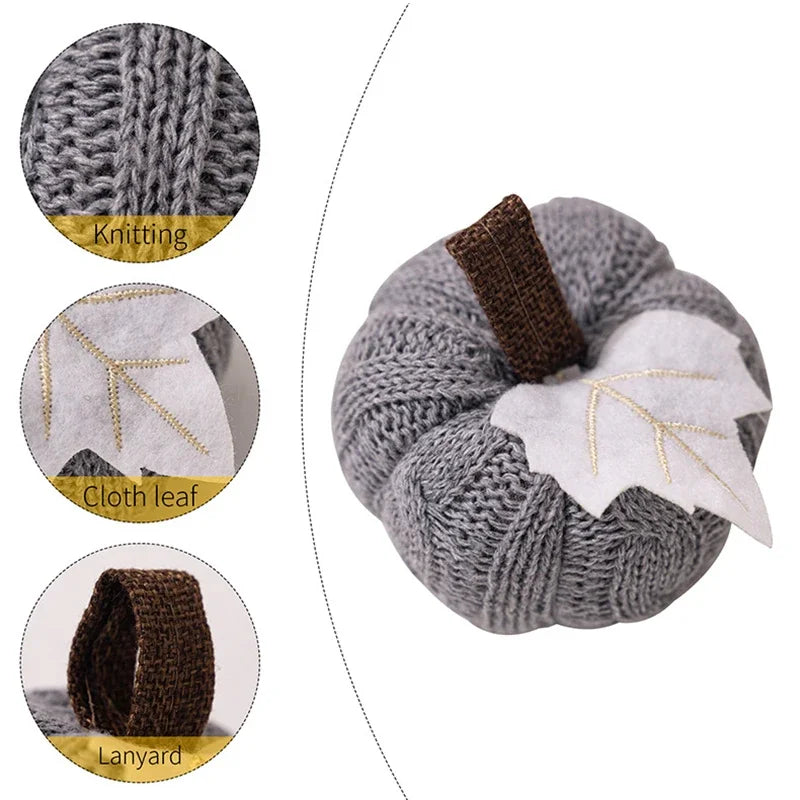 Knitted Pumpkin Ornaments for Halloween Festival Party & Home Bonsai Pendant Decor Halloween Gift Peaceful Pleasures Health and Wellness