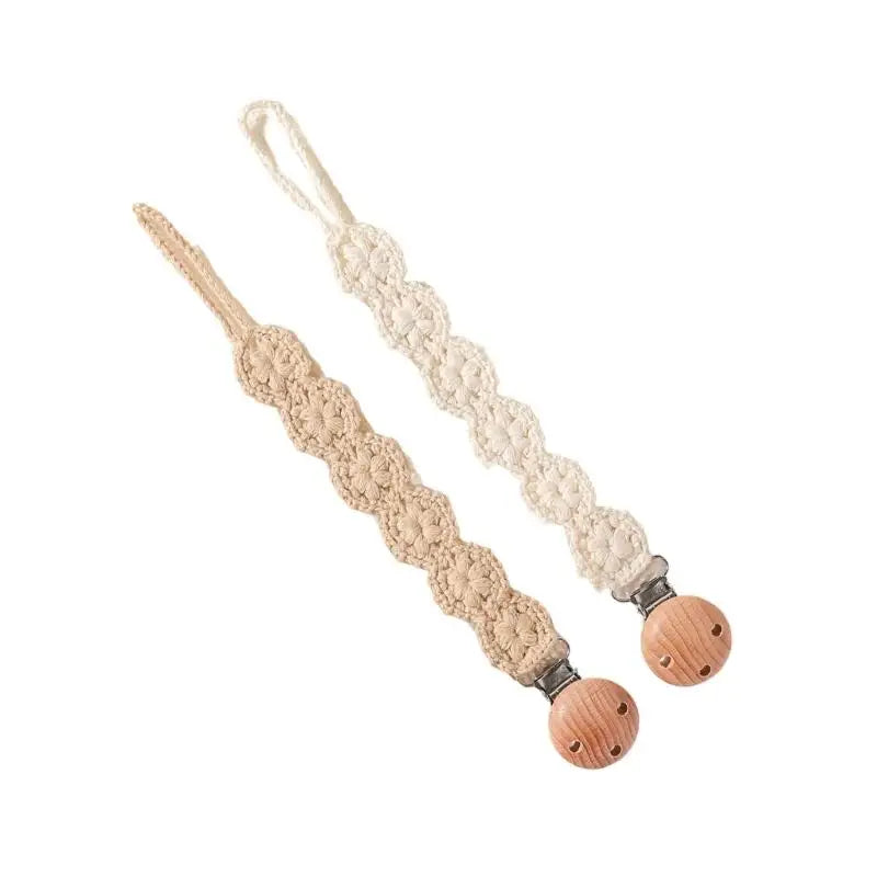 Baby Pacifier Clip Chain Holder 2-Pack – Safe & Soft Strap