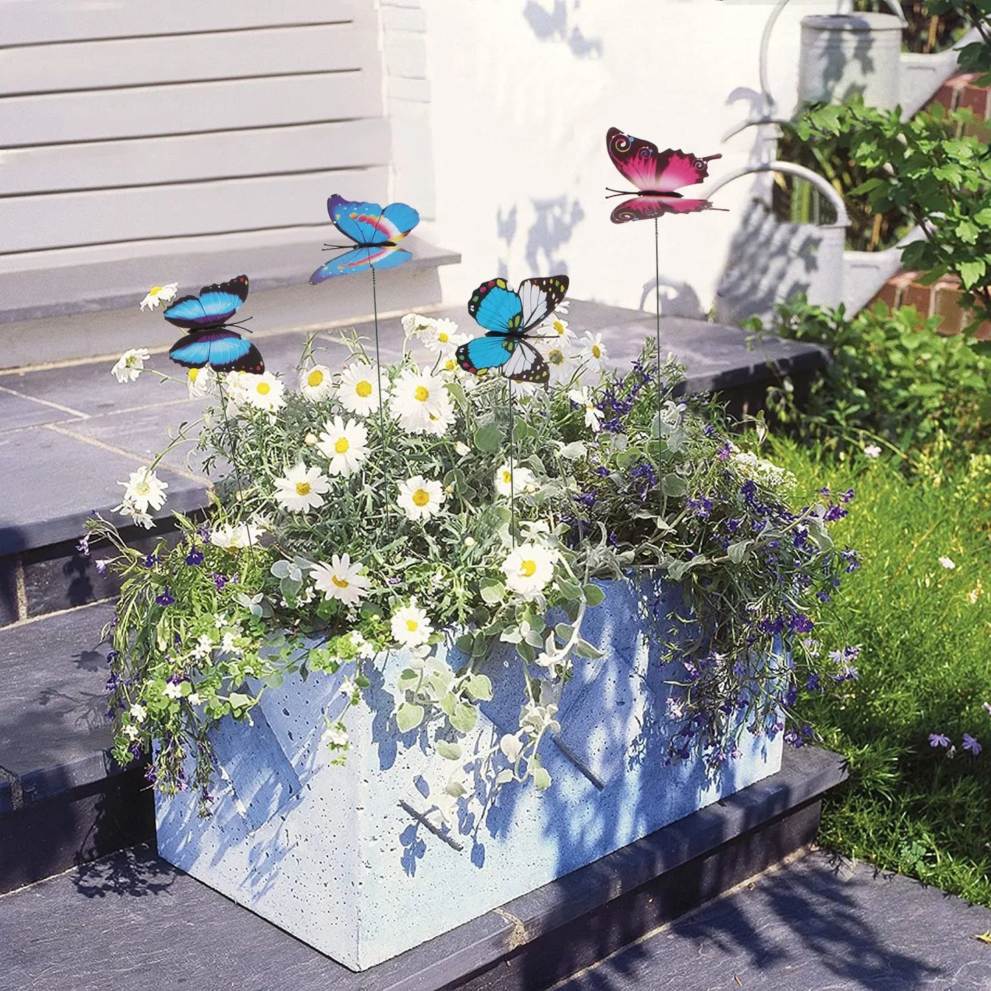 10 Artificial Butterfly Garden Stakes – Colorful Yard Decor