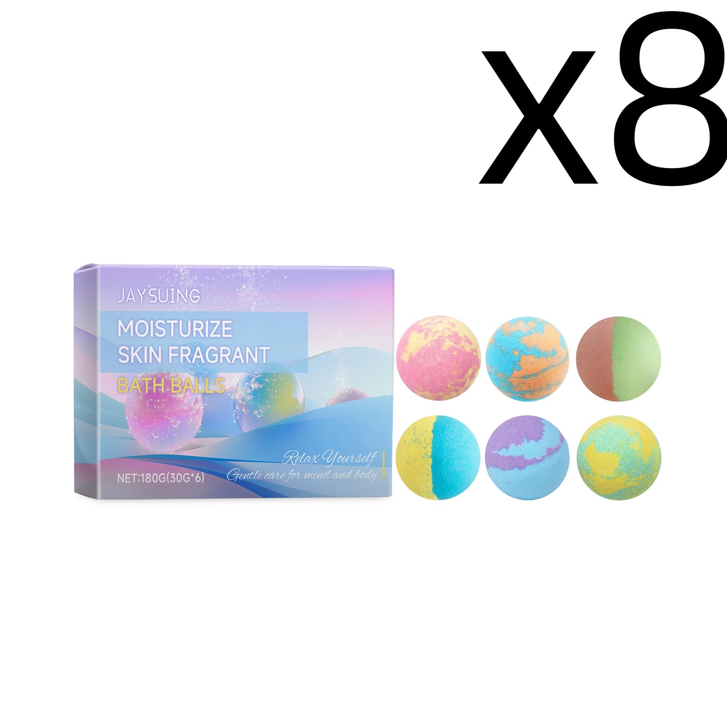 Fragrance Bath Bombs Rich Foaming Soothe Body Moisturize Skin Relaxing Stress Improve Bathing Experience Aromatherapy Bath Ball Peaceful Pleasures Health and Wellness 6pcs Boxed X 8PCS