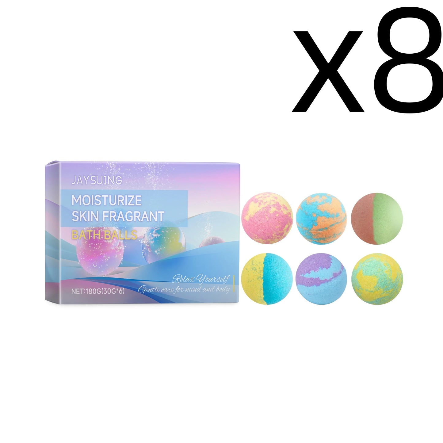 Aromatherapy Bath Bombs 6-Pack – Foaming, Moisturizing & Relaxing