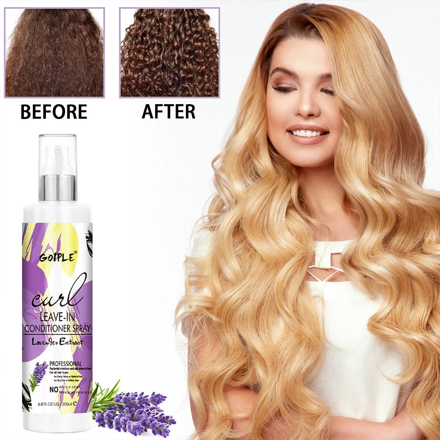 200ml Curl Leave-In Conditioner for 2A-4C Hair Shiny and Moisturizing Spray Wave Curly Anti-Frizz Hair Care Products for Women Peaceful Pleasures Health and Wellness