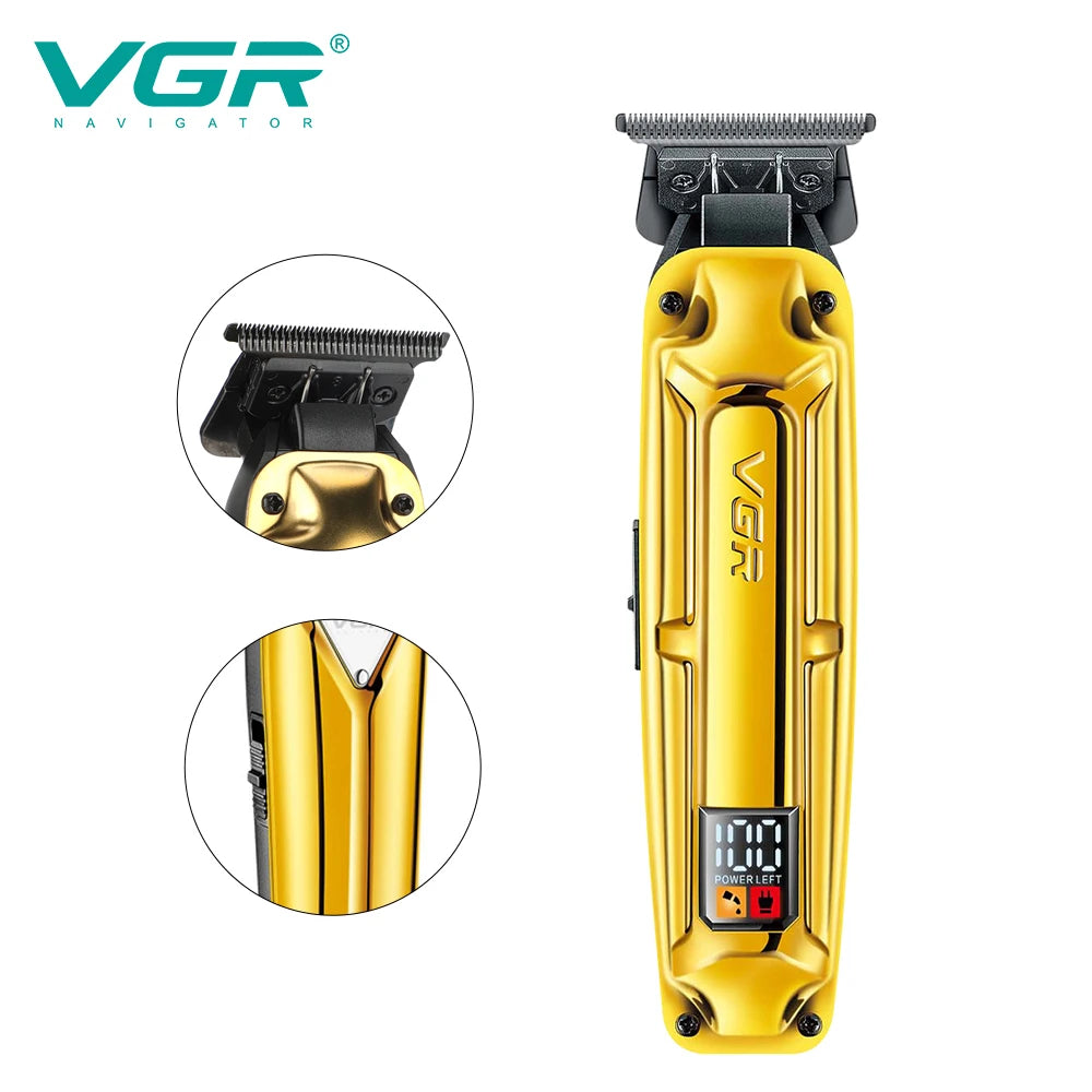 VGR Cross Border Metal Oil Hair clipper Hair Salon Men's electric clipper digital Engraving push white razor V-904 Peaceful Pleasures Health and Wellness