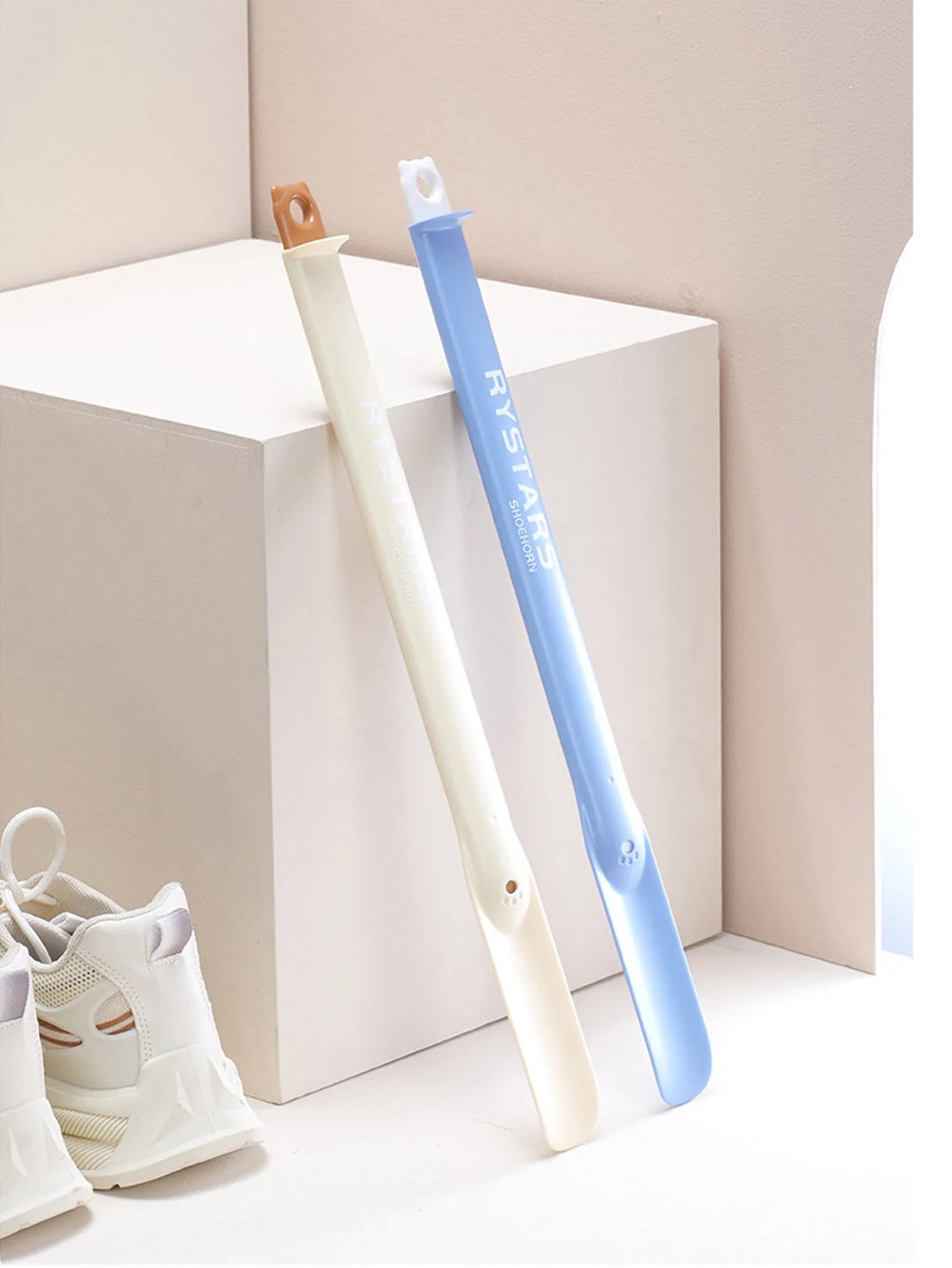 1Pcs 2-in-1 Sdjustable Shoe Horn With Measuring Function Home Use No-bend Shoe Lifter Wear Shoes Without Bending Over Peaceful Pleasures Health and Wellness