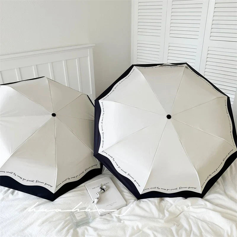Automatic UV Umbrella – Black & White Folding Sunshade & Rain